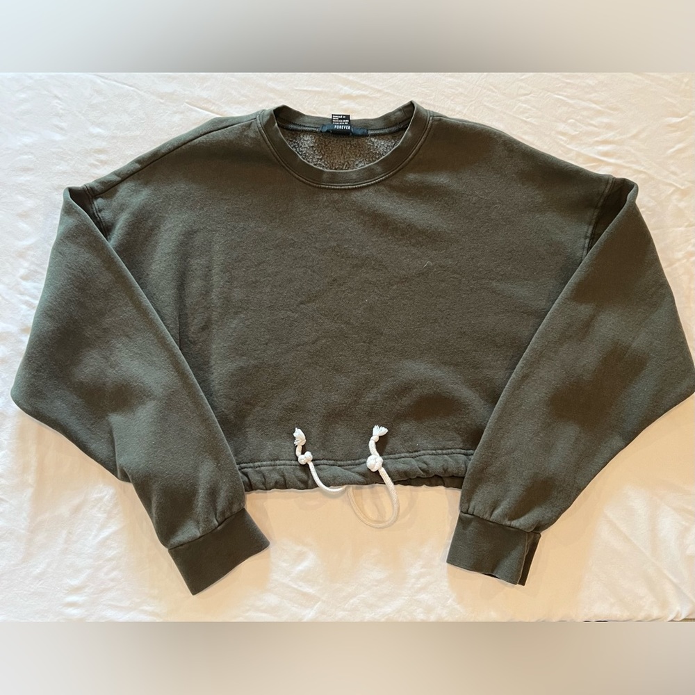 Green Cropped Sweater